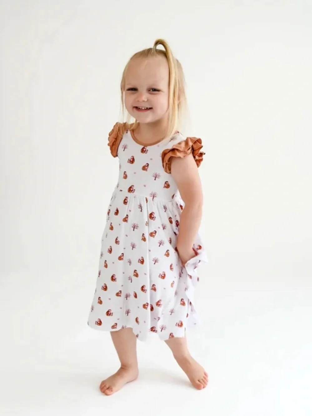 Bubble baby bamboo 2t smocked monkey dress